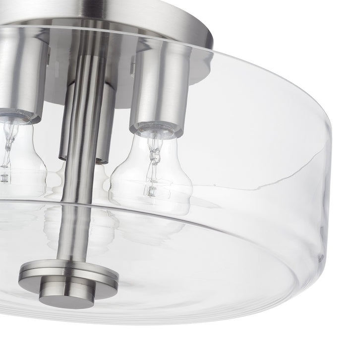 Livex Lighting - 46123-91 - Three Light Semi-Flush Mount - Whitworth - Brushed Nickel