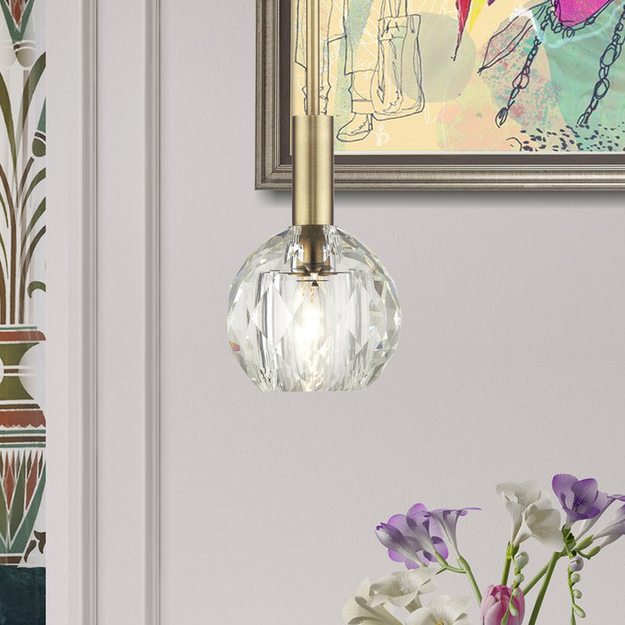 Livex Lighting - 46321-08 - One Light Pendant - Whitfield - Natural Brass