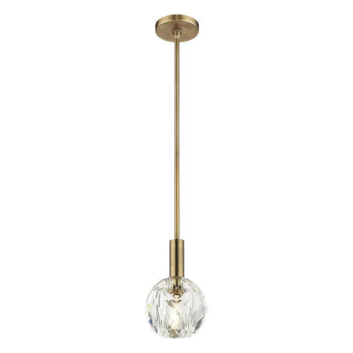 Livex Lighting - 46321-08 - One Light Pendant - Whitfield - Natural Brass