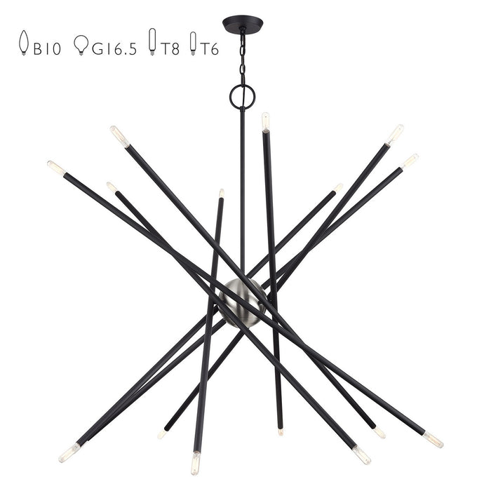 Livex Lighting - 46758-04 - 16 Light Foyer Chandelier - Soho - Black