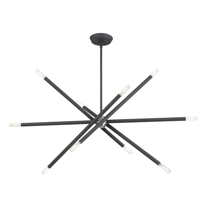 Livex Lighting - 46777-76 - Ten Light Linear Chandelier - Soho - Scandinavian Gray with Brushed Nickel