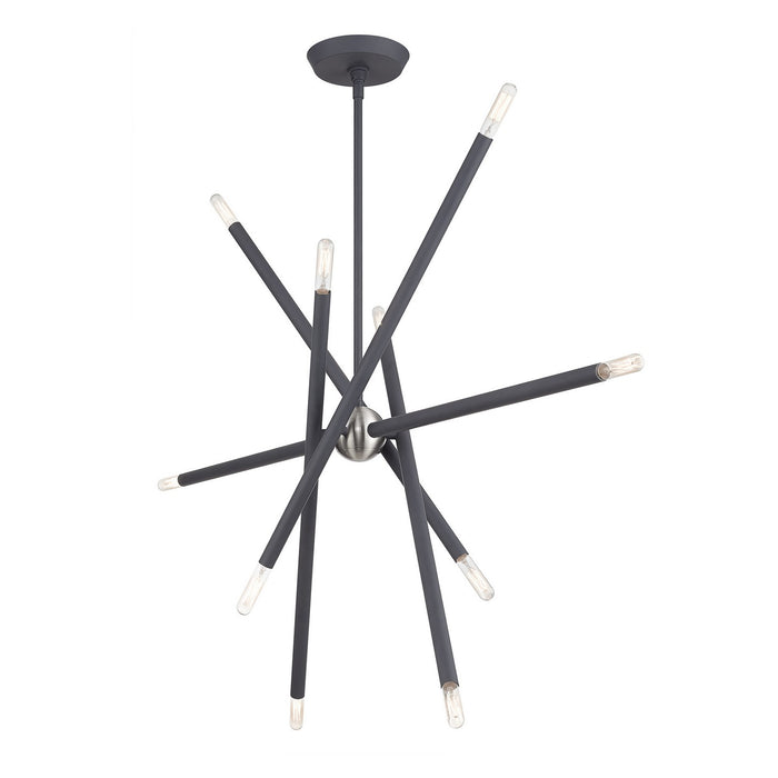 Livex Lighting - 46777-76 - Ten Light Linear Chandelier - Soho - Scandinavian Gray with Brushed Nickel