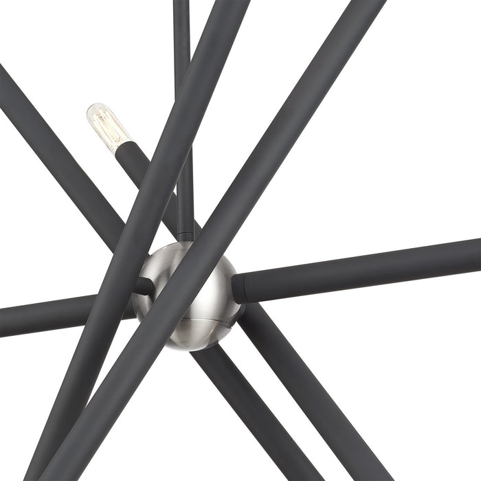 Livex Lighting - 46777-76 - Ten Light Linear Chandelier - Soho - Scandinavian Gray with Brushed Nickel