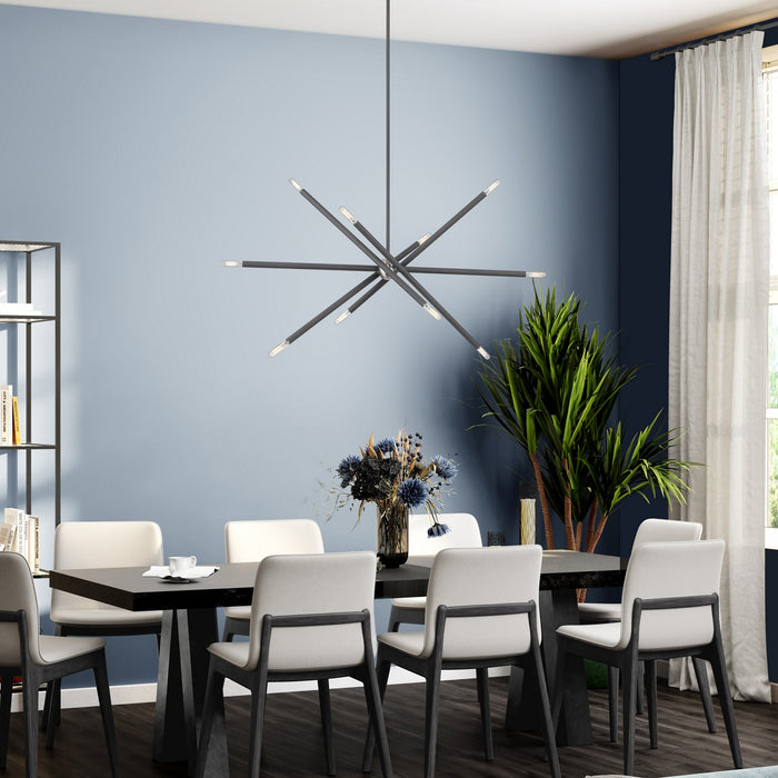 Livex Lighting - 46777-76 - Ten Light Linear Chandelier - Soho - Scandinavian Gray with Brushed Nickel