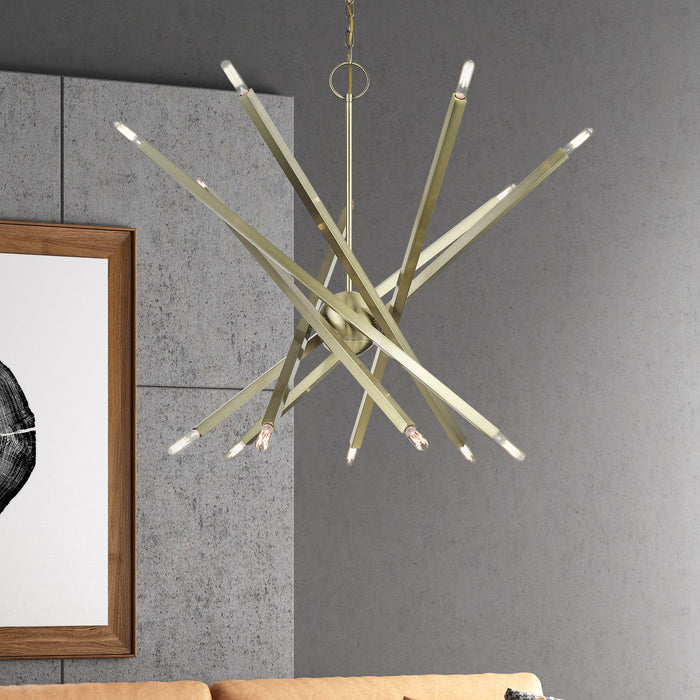 Livex Lighting - 46847-01 - 14 Light Foyer Chandelier - Monaco - Antique Brass