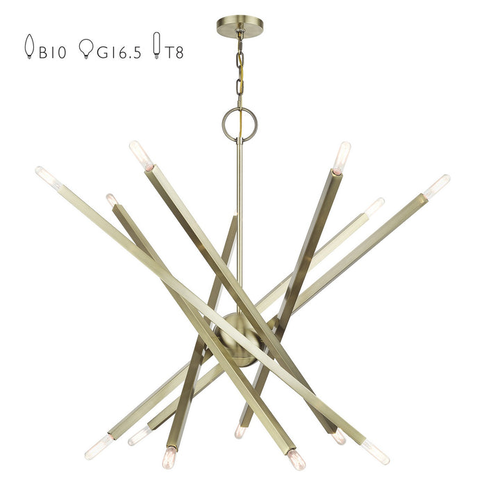 Livex Lighting - 46847-01 - 14 Light Foyer Chandelier - Monaco - Antique Brass