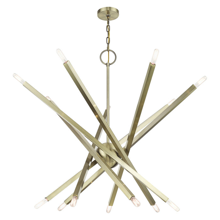 Livex Lighting - 46847-01 - 14 Light Foyer Chandelier - Monaco - Antique Brass