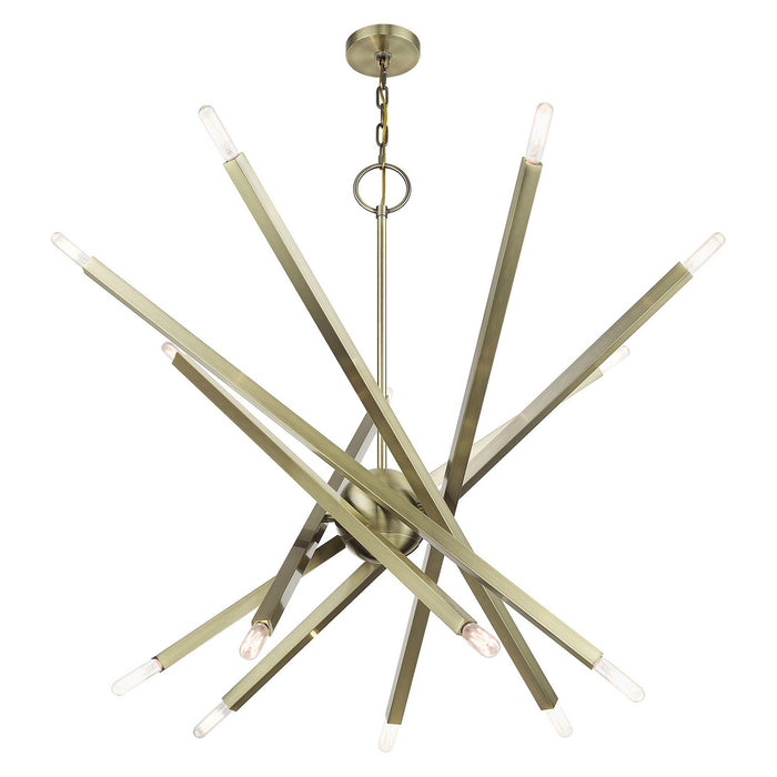 Livex Lighting - 46847-01 - 14 Light Foyer Chandelier - Monaco - Antique Brass