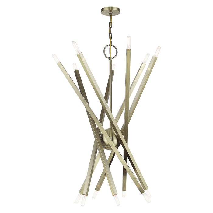 Livex Lighting - 46847-01 - 14 Light Foyer Chandelier - Monaco - Antique Brass