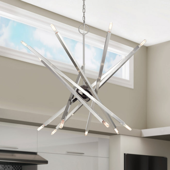 Livex Lighting - 46847-91 - 14 Light Foyer Chandelier - Monaco - Brushed Nickel