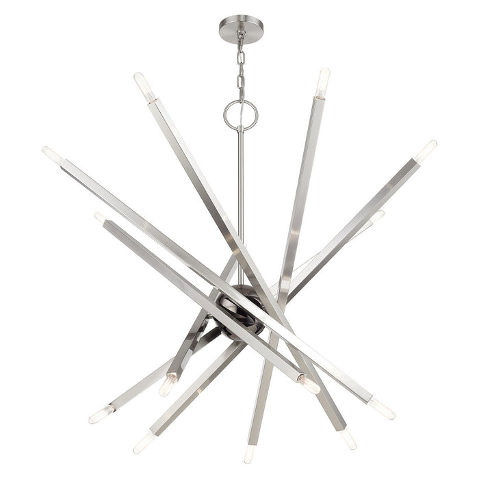 Livex Lighting - 46847-91 - 14 Light Foyer Chandelier - Monaco - Brushed Nickel