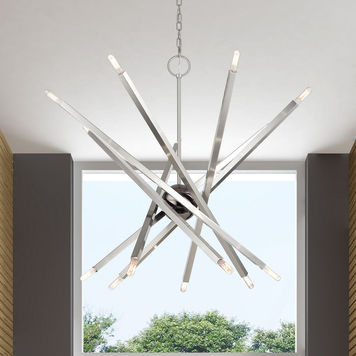 Livex Lighting - 46847-91 - 14 Light Foyer Chandelier - Monaco - Brushed Nickel