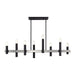 Livex Lighting - 46868-04 - Eight Light Linear Chandelier - Helsinki - Black with Brushed Nickel