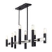 Livex Lighting - 46868-04 - Eight Light Linear Chandelier - Helsinki - Black with Brushed Nickel