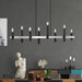 Livex Lighting - 46868-04 - Eight Light Linear Chandelier - Helsinki - Black with Brushed Nickel