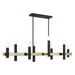 Livex Lighting - 46868-07 - Eight Light Linear Chandelier - Helsinki - Bronze with Antique Brass