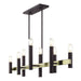 Livex Lighting - 46868-07 - Eight Light Linear Chandelier - Helsinki - Bronze with Antique Brass