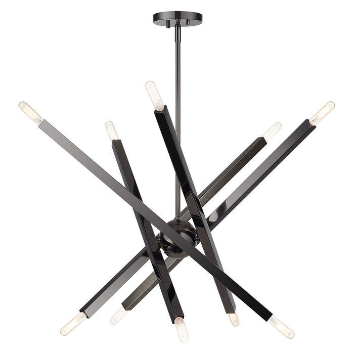 Livex Lighting - 46986-46 - Ten Light Chandelier - Monaco - Black Chrome