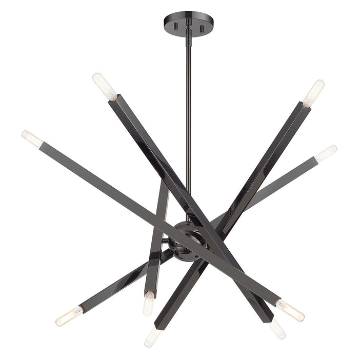 Livex Lighting - 46986-46 - Ten Light Chandelier - Monaco - Black Chrome