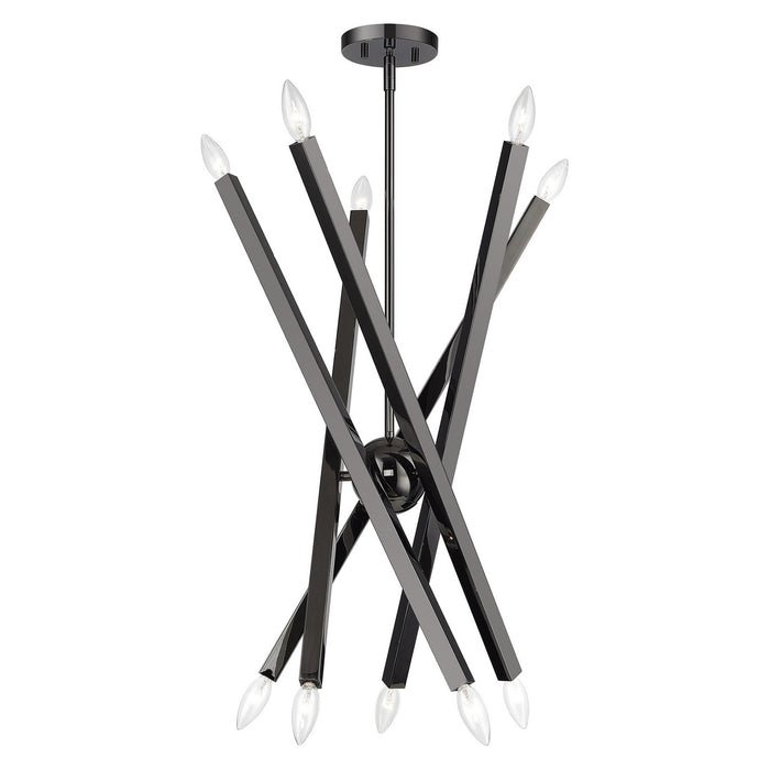 Livex Lighting - 46986-46 - Ten Light Chandelier - Monaco - Black Chrome