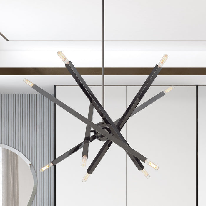 Livex Lighting - 46986-46 - Ten Light Chandelier - Monaco - Black Chrome