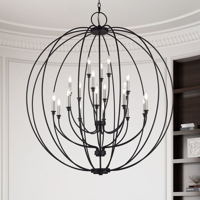 Livex Lighting - 46991-04 - 19 Light Foyer Chandelier - Milania - Black with Brushed Nickel