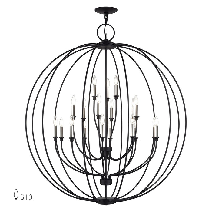 Livex Lighting - 46991-04 - 19 Light Foyer Chandelier - Milania - Black with Brushed Nickel