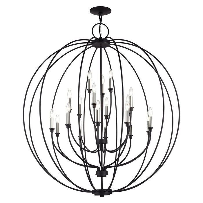 Livex Lighting - 46991-04 - 19 Light Foyer Chandelier - Milania - Black with Brushed Nickel