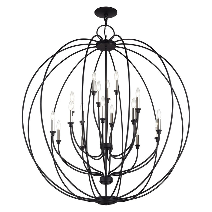Livex Lighting - 46991-04 - 19 Light Foyer Chandelier - Milania - Black with Brushed Nickel