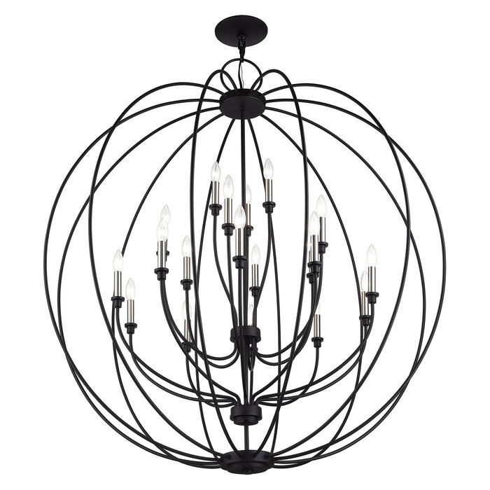 Livex Lighting - 46991-04 - 19 Light Foyer Chandelier - Milania - Black with Brushed Nickel