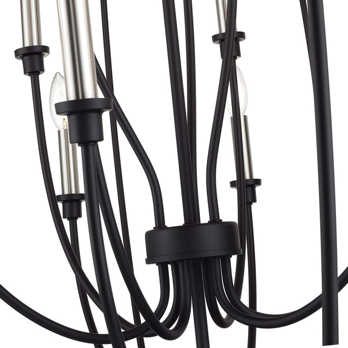 Livex Lighting - 46991-04 - 19 Light Foyer Chandelier - Milania - Black with Brushed Nickel
