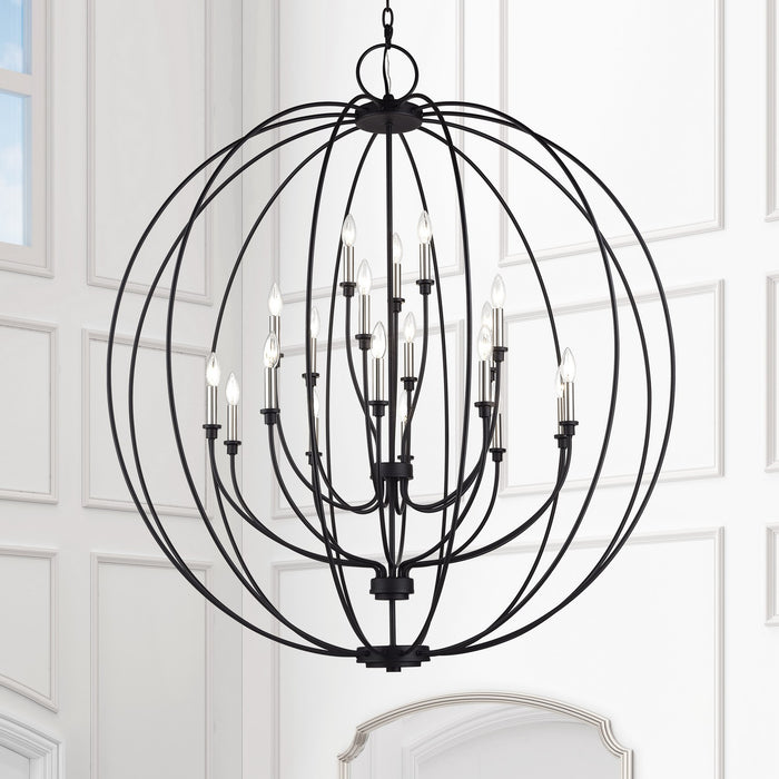 Livex Lighting - 46991-04 - 19 Light Foyer Chandelier - Milania - Black with Brushed Nickel
