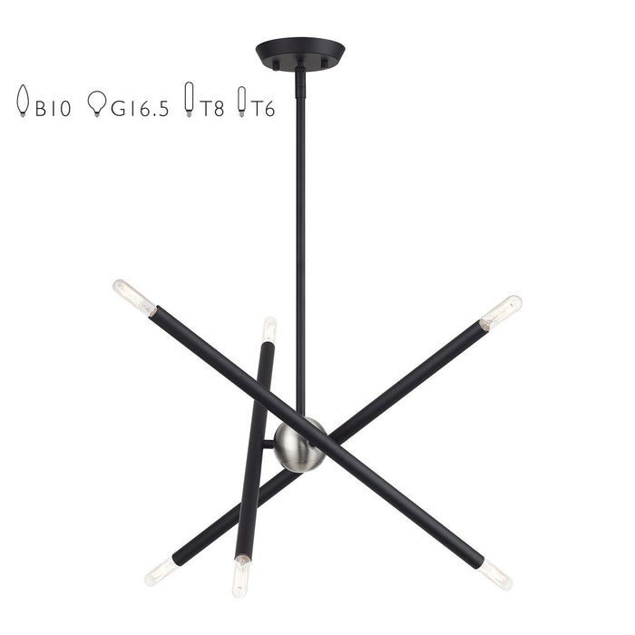 Livex Lighting - 47003-04 - Six Light Chandelier - Soho - Black