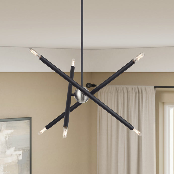 Livex Lighting - 47003-04 - Six Light Chandelier - Soho - Black