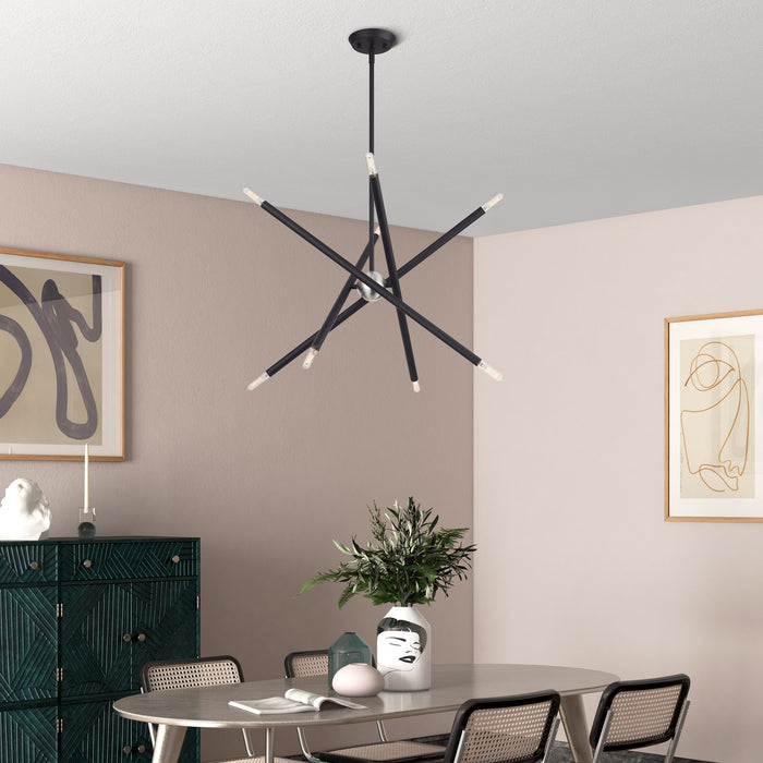 Livex Lighting - 47005-04 - Eight Light Chandelier - Soho - Black