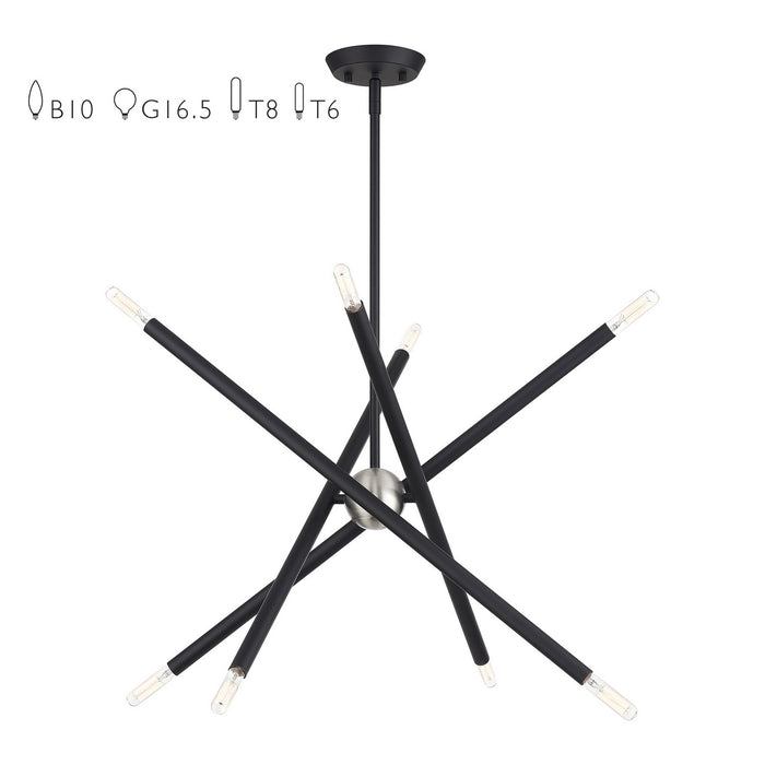 Livex Lighting - 47005-04 - Eight Light Chandelier - Soho - Black