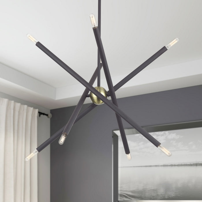 Livex Lighting - 47005-07 - Eight Light Chandelier - Soho - Bronze with Antique Brass