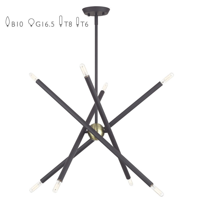 Livex Lighting - 47005-07 - Eight Light Chandelier - Soho - Bronze with Antique Brass