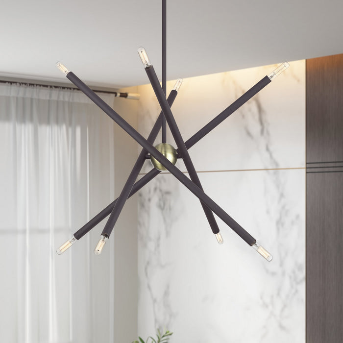 Livex Lighting - 47005-07 - Eight Light Chandelier - Soho - Bronze with Antique Brass