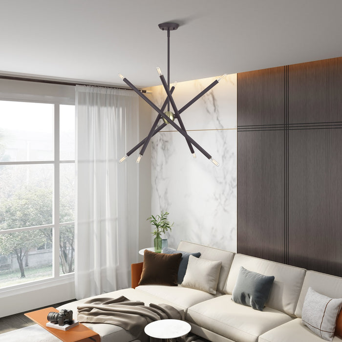 Livex Lighting - 47005-07 - Eight Light Chandelier - Soho - Bronze with Antique Brass