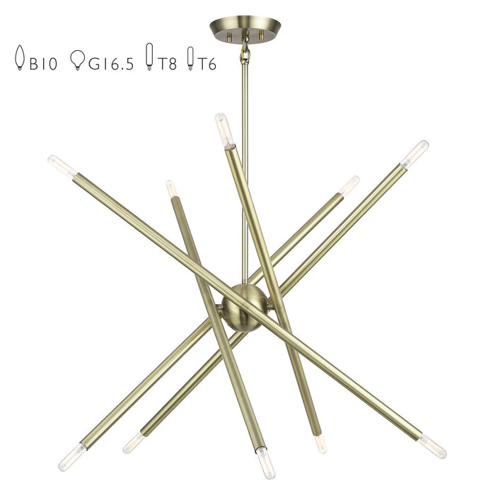 Livex Lighting - 47006-01 - Ten Light Chandelier - Soho - Antique Brass