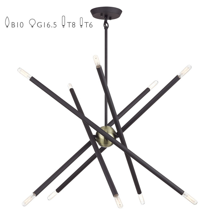 Livex Lighting - 47006-07 - Ten Light Chandelier - Soho - Bronze with Antique Brass