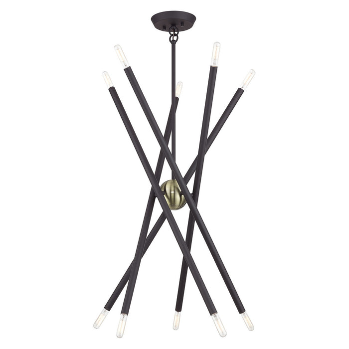 Livex Lighting - 47006-07 - Ten Light Chandelier - Soho - Bronze with Antique Brass