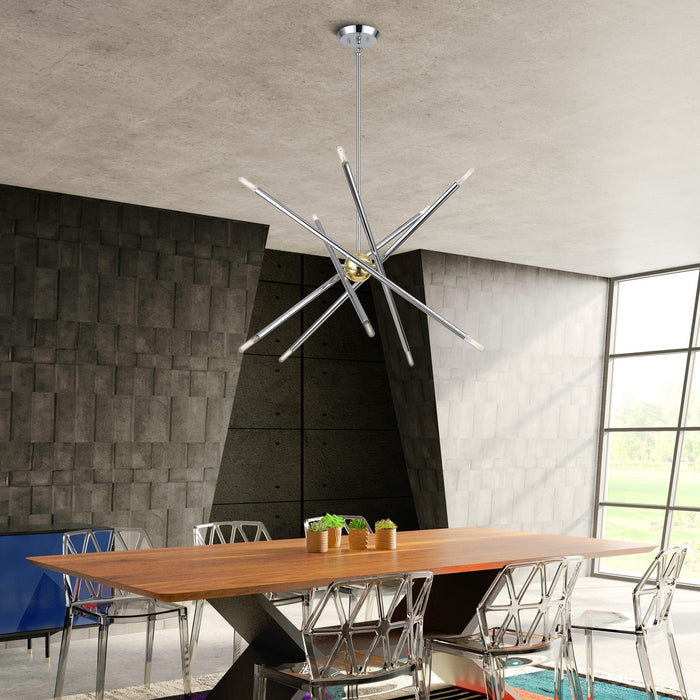 Livex Lighting - 47006-52 - Ten Light Chandelier - Soho - Polished Chrome with Polished Brass