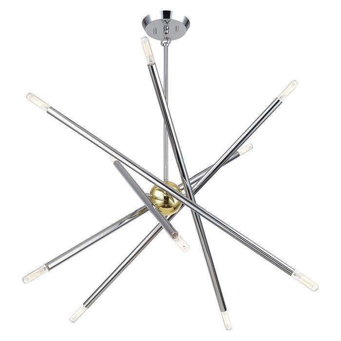 Livex Lighting - 47006-52 - Ten Light Chandelier - Soho - Polished Chrome with Polished Brass