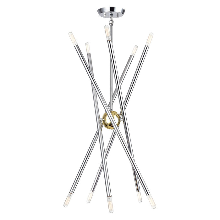 Livex Lighting - 47006-52 - Ten Light Chandelier - Soho - Polished Chrome with Polished Brass