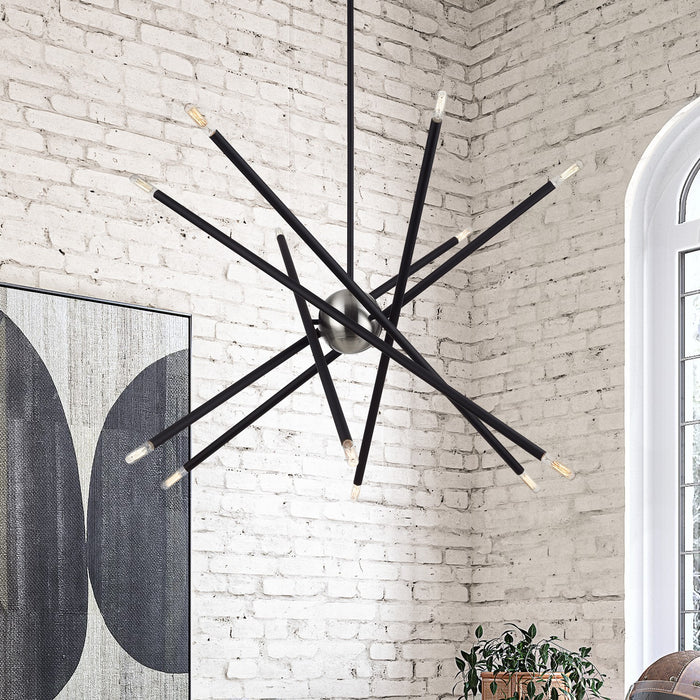 Livex Lighting - 47007-04 - 12 Light Chandelier - Soho - Black