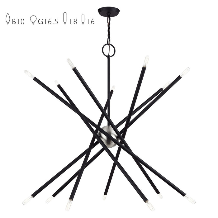 Livex Lighting - 47009-04 - 14 Light Foyer Chandelier - Soho - Black