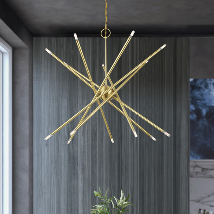 Livex Lighting - 47009-12 - 14 Light Foyer Chandelier - Soho - Satin Brass