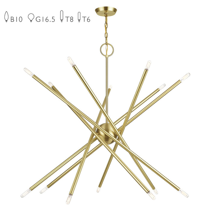 Livex Lighting - 47009-12 - 14 Light Foyer Chandelier - Soho - Satin Brass